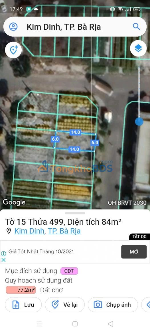 Đất nền QL51 Phú Mỹ 84m² 2 tỷ - Sổ đỏ chính chủ