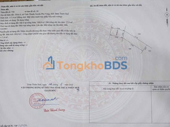 Đất nền Vinh Thanh Thôn 6 Vinh Hưng 117m² giá thỏa thuận - Sổ đỏ chính chủ gần biển