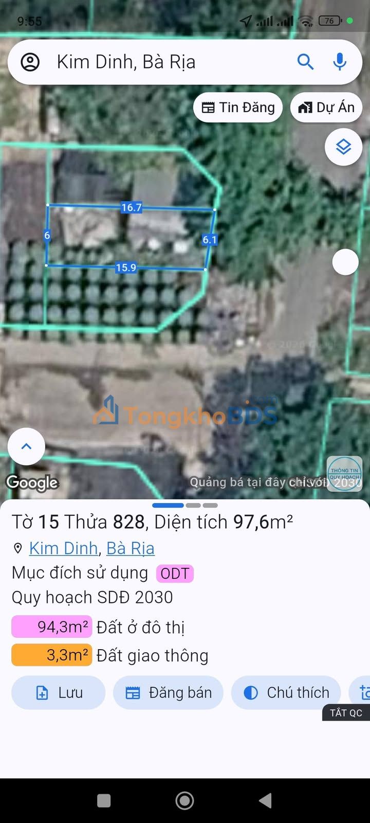 Đất nền Kim Dinh Bà Rịa 96m² 2 tỷ - Sổ đỏ chính chủ