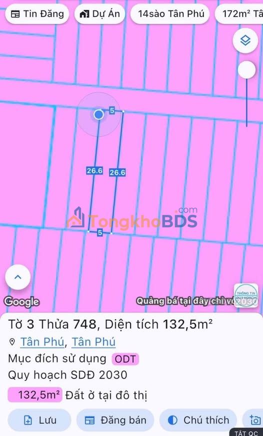 Đất nền Tân Phú Đồng Nai 135m² 1,5 tỷ - Tiềm năng tăng giá
