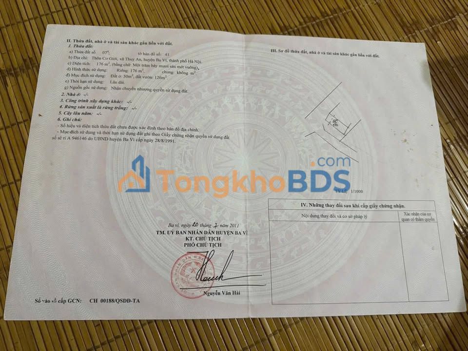 Đất nền Hoài Đức 176m² 5.28 tỷ - Sổ đỏ chính chủ