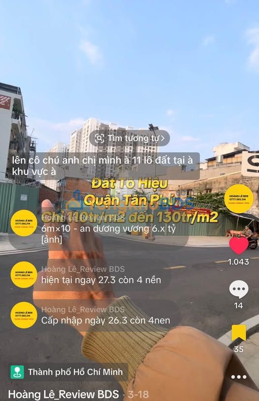 Đất nền Tô Hiệu Tân Phú 55-69m² giá thỏa thuận - Tiềm năng tăng giá