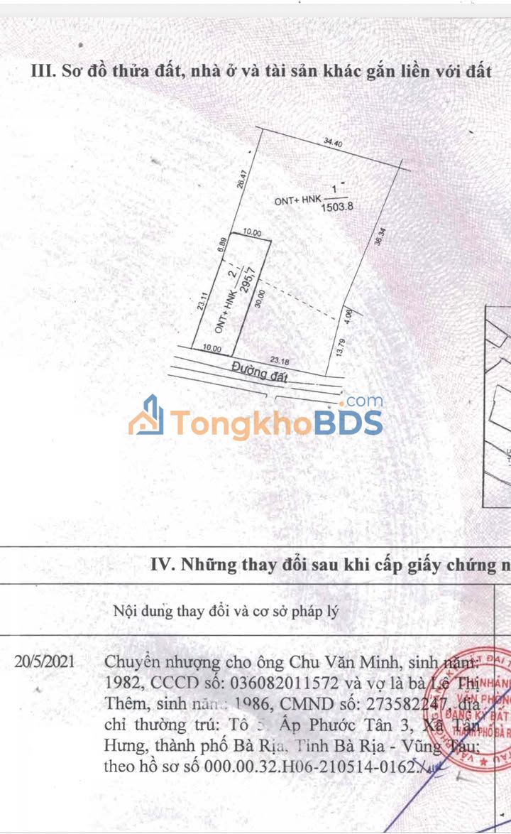 Đất nền Bà Rịa đường 28 1504m² 8 tỷ - Sổ đỏ chính chủ