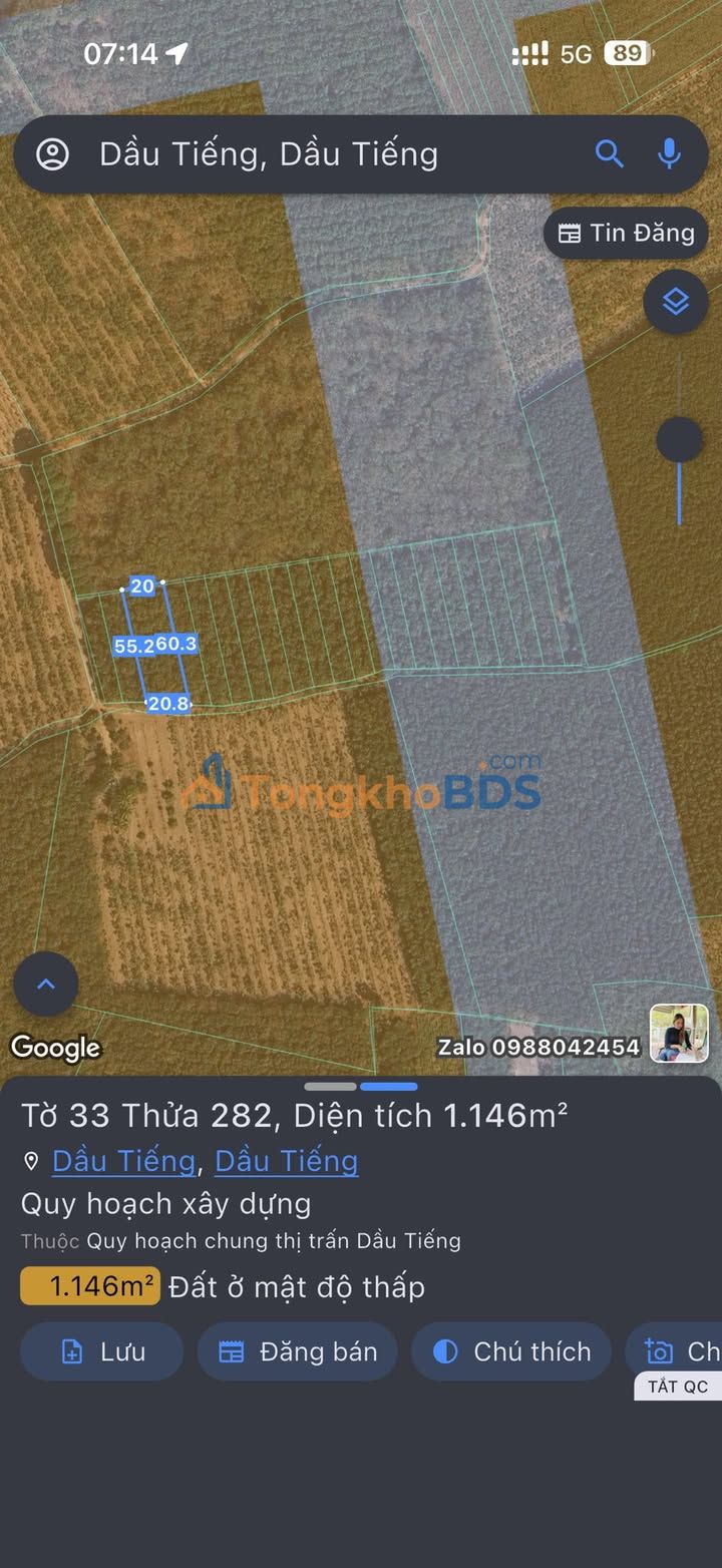 Đất vườn Dầu Tiếng 240m²/2.01 tỷ - Sổ đỏ chính chủ