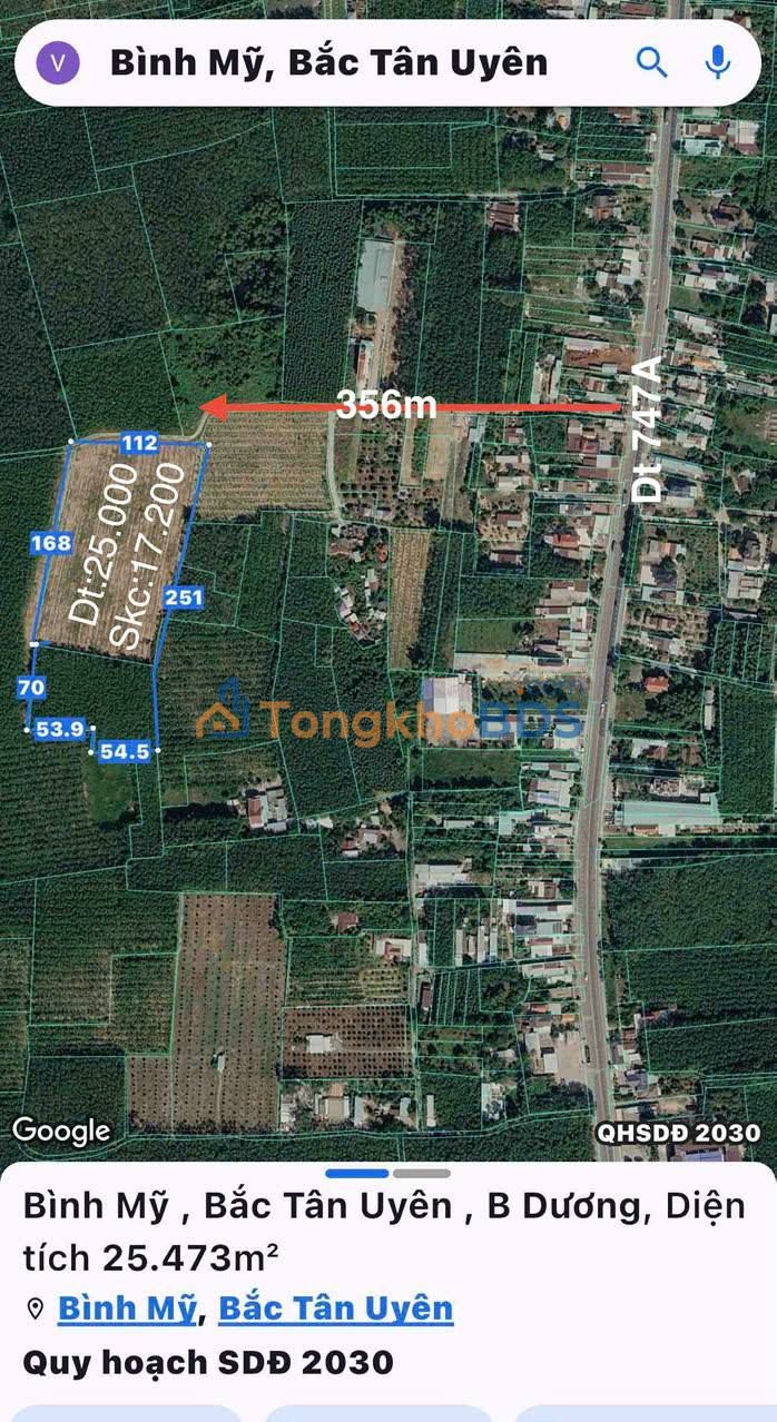 Đất SKC Bình Mỹ 25.000m² giá 50 tỷ - Sổ đỏ chính chủ