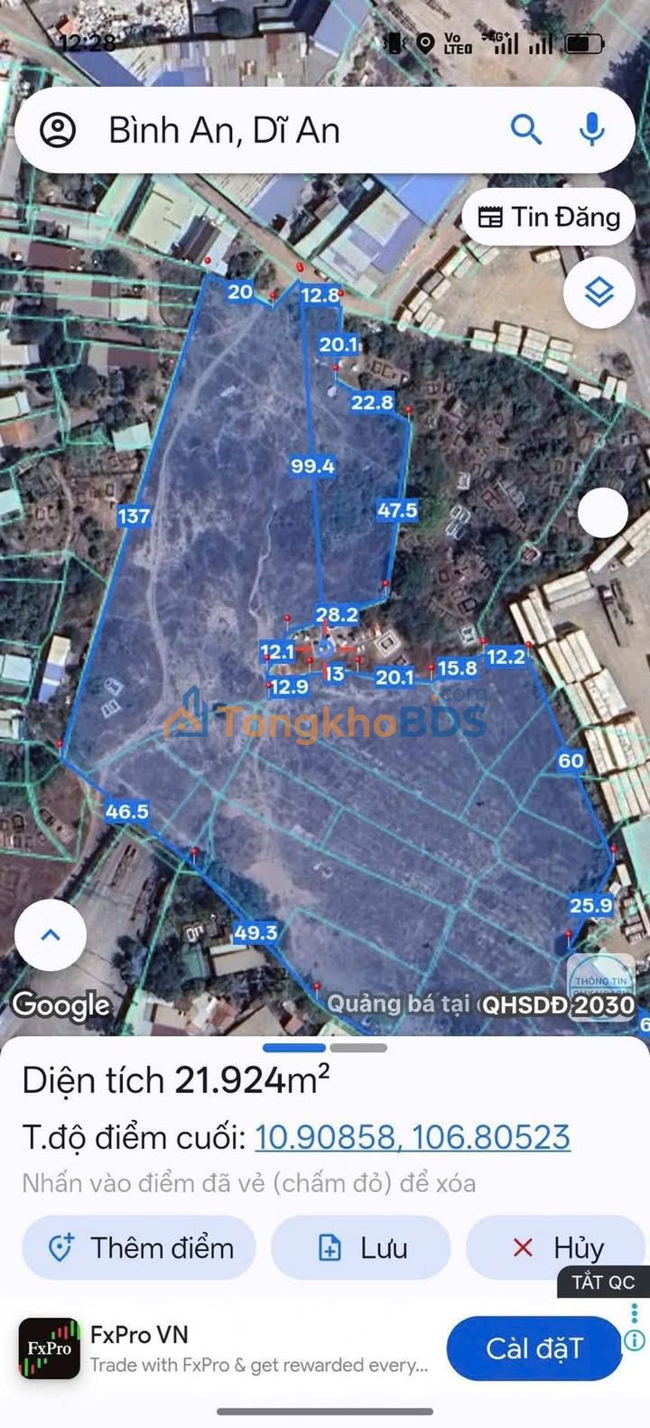 Đất nền Dĩ An 23.000m² 230 triệu/tháng - Hạ tầng hoàn thiện