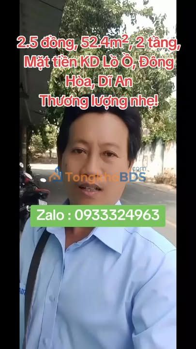 Nhà mặt tiền Lồ Ồ Dĩ An 52m² 2.5 tỷ - Mặt tiền kinh doanh