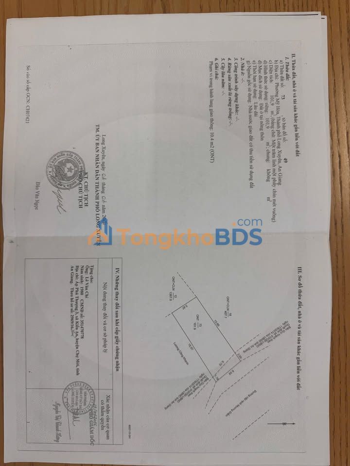 Đất nền Mỹ Hòa Long Xuyên 1.468m² giá 3 tỷ - Đường to ô tô