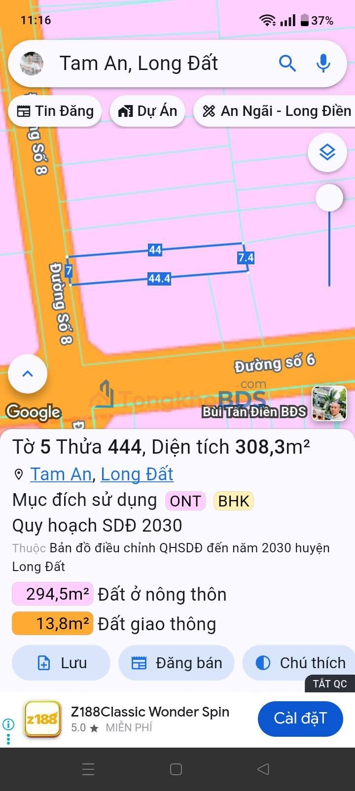 Đất nền Long Điền 308m² hơn 2 tỷ - Sổ đỏ chính chủ