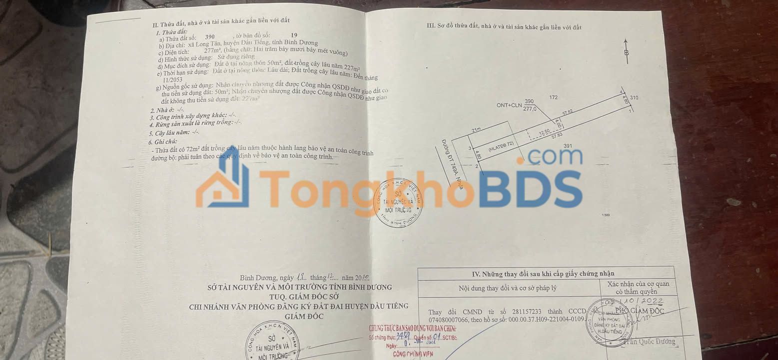 Nhà riêng Long Tân Dầu Tiếng 274m² hơn 1 tỷ - Sẵn sàng ở ngay