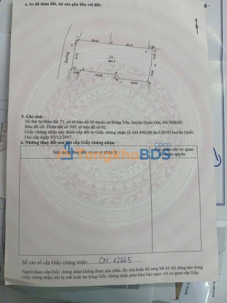 Đất nền Thôn Yên Thái Phú Cát 682m² 6.82 tỷ - Sổ đỏ chính chủ