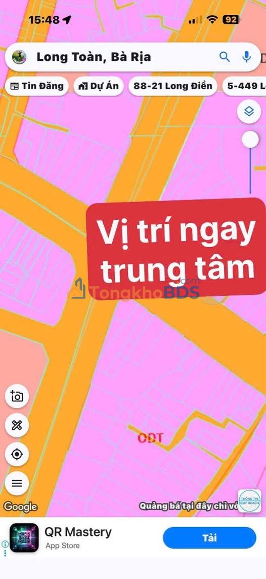 Đất CMT8 Bà Rịa 114m² 1.75 tỷ - Thổ cư 100% Sổ đỏ chính chủ