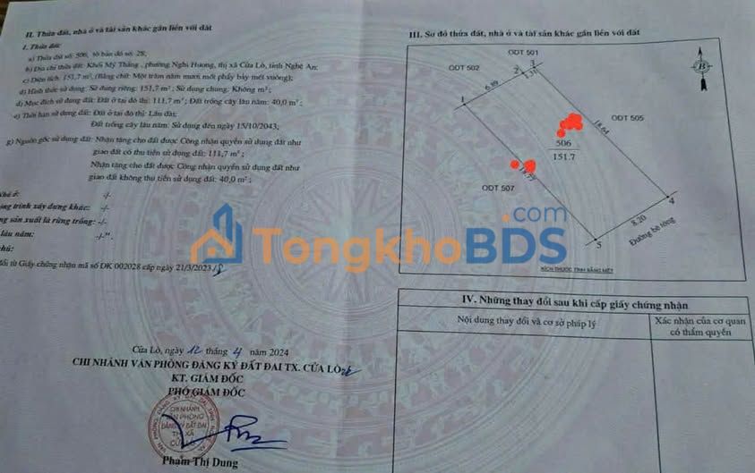 Đất nền Nguyễn Sinh Cung 152m² - Sổ đỏ chính chủ