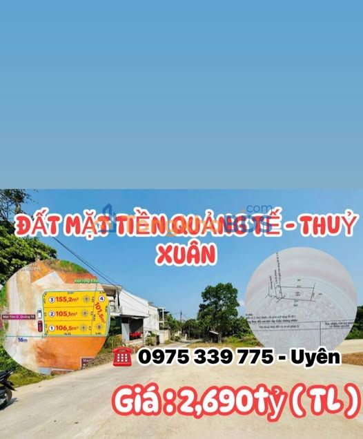 Đất nền Quảng Tế Huế 105m² 2 tỷ - Sổ hồng rõ ràng
