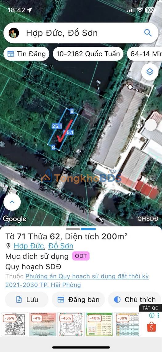 Đất Quyết Tiến Nam Đồ Sơn 200m² 2.5 tỷ - Sổ hồng chính chủ