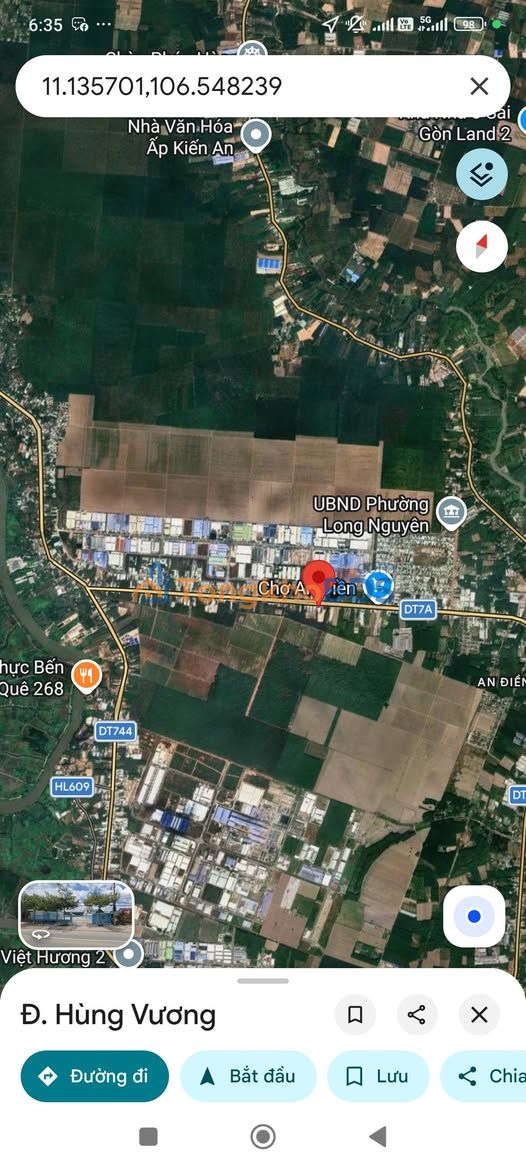 Đất DT7A Bến Cát 2.400m² - Sổ đỏ chính chủ