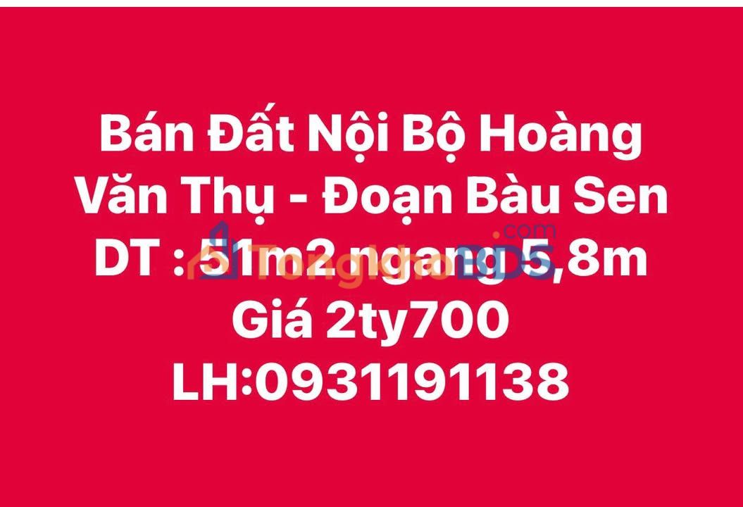 Đất Hoàng Văn Thụ Quy Nhơn 51m2 2.7 tỷ - Vị trí đắc địa