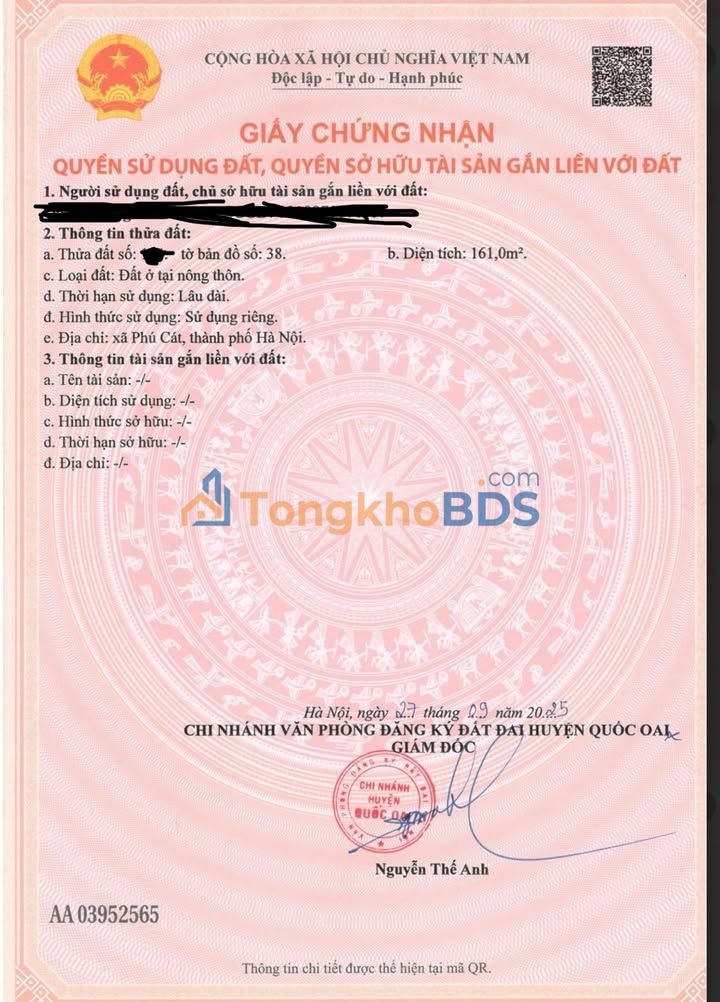 Đất nền Phú Cát Quốc Oai 160m² giá 1x tỷ - Sổ đỏ chính chủ