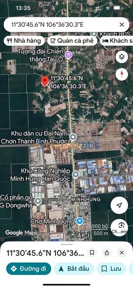 Đất Phường Minh Hưng Chơn Thành 259m² 1 tỷ - Đất thổ cư 100%