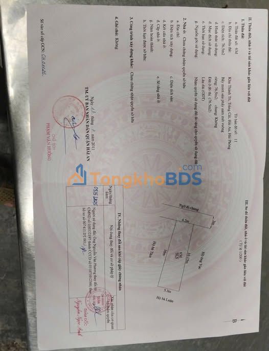 Đất nền Phường Tràng Cát 76,5m² giá 1,874 tỷ - Xây dựng tự do