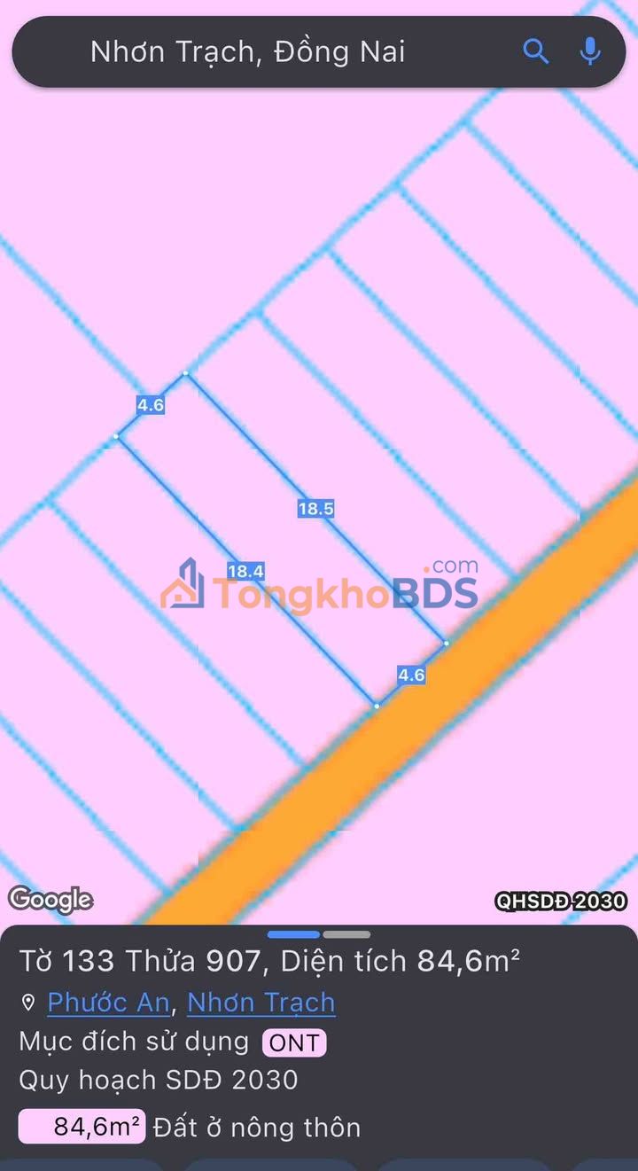 Đất nền Nhơn Trạch Đồng Nai 85m² 1.85 tỷ - Sổ đỏ chính chủ