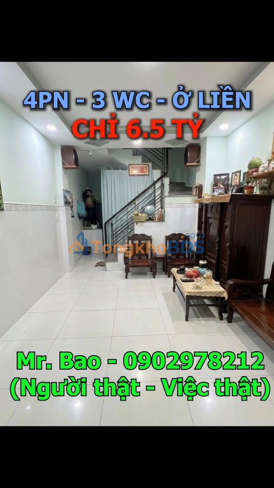 Nhà Quận 3 CMT8 32m² 6.5 tỷ - Chính chủ bán sổ đỏ