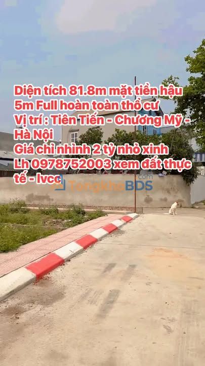 Đất nền Tân Tiến Chương Mỹ 82m² đầu tư - Sổ đỏ chính chủ