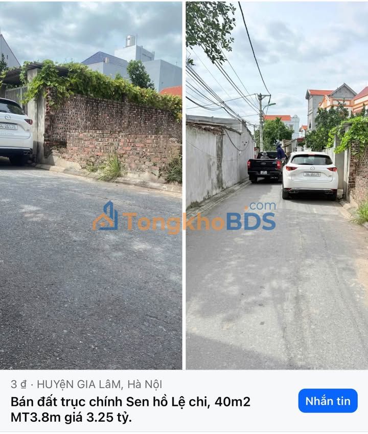 Đất thổ cư Gia Lâm Lệ Chi 40m² giá 3.25 tỷ - Sổ đỏ chính chủ