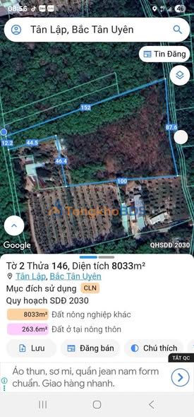 Đất vườn Tân Uyên 8.033m² 7 tỷ - Đầu tư dài hạn