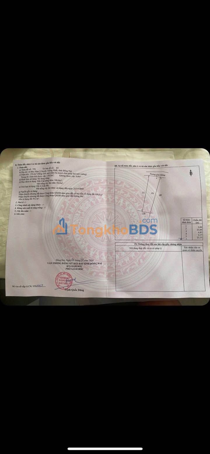 Đất nền Thống Nhất Đồng Nai 161m² 1.05 tỷ - Sổ đỏ chính chủ