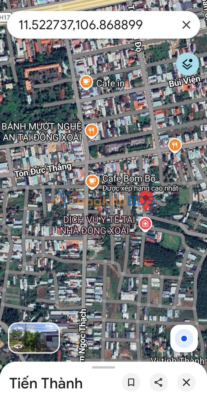 Đất nền KP5 Tiến Thành Đồng Xoài 168m² 1.1 tỷ - Sổ đỏ chính chủ