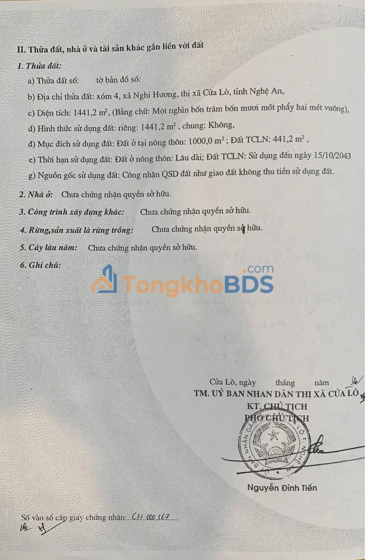 Đất Nghi Hương Cửa Lò 1.441m² - Xây dựng tự do sát biển