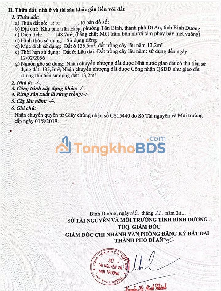 Đất nền Tân Đông Hiệp Dĩ An 149m² 2,5 tỷ - Sổ đỏ chính chủ