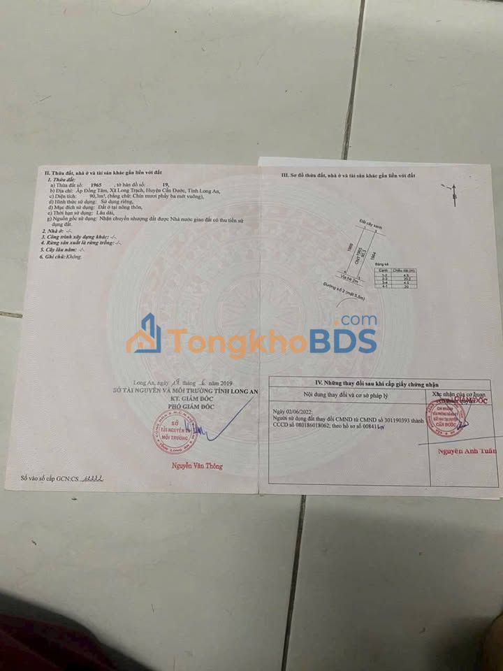 Đất nền Long Trạch Cần Đước 90m2 1.55 tỷ - Chính chủ bán gấp