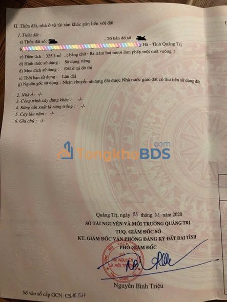 Đất nền Lạc Long Quân Đông Hà 325m² 3.9 tỷ Sổ đỏ chính chủ