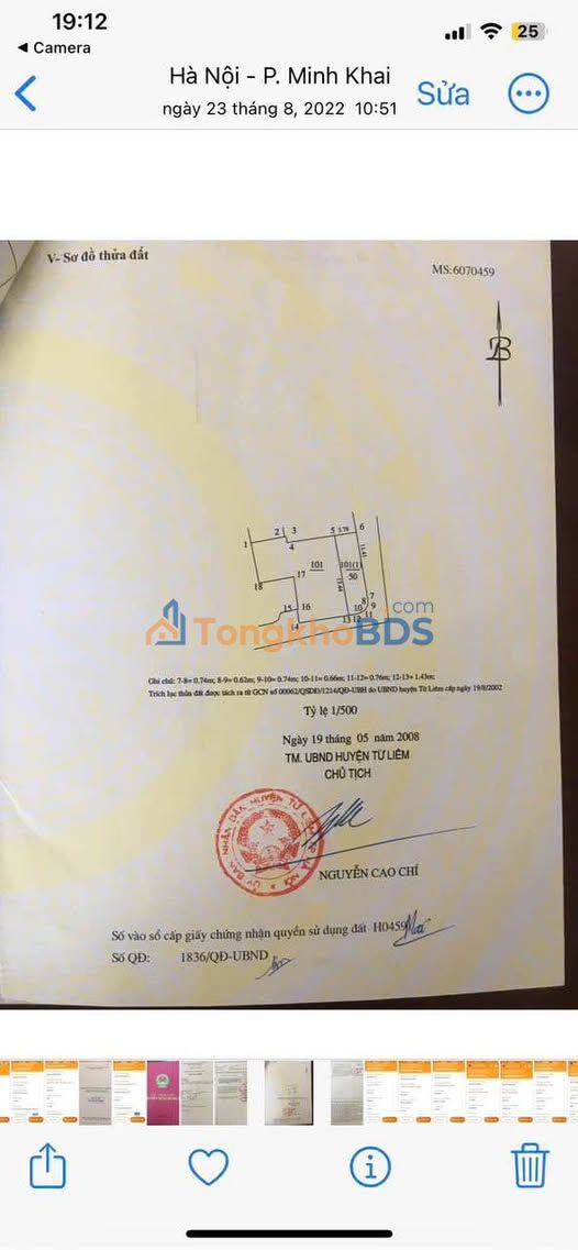 Đất thổ cư Tây Tựu Bắc Từ Liêm 50m² 7 tỷ - Sổ đỏ chính chủ