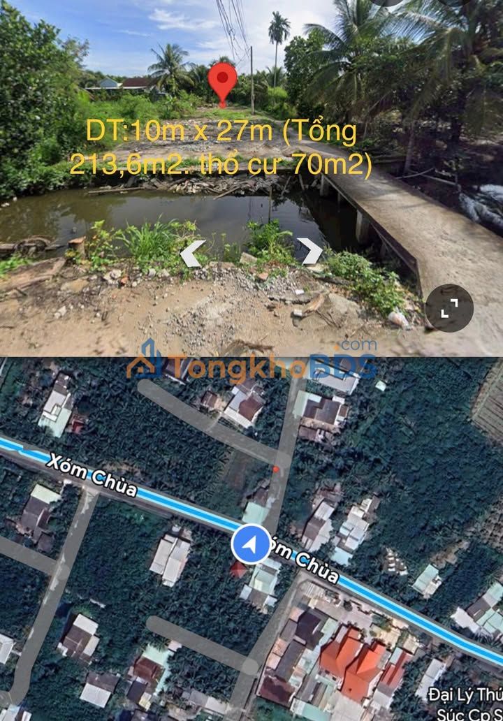 Đất mặt tiền Xóm Chùa 214m² 450 triệu - Sổ đỏ chính chủ