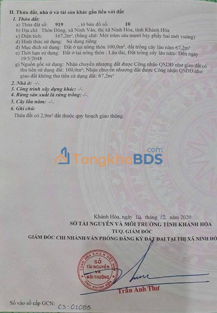 Đất nền Ninh Vân Ninh Hòa 388m² - Đường to ô tô