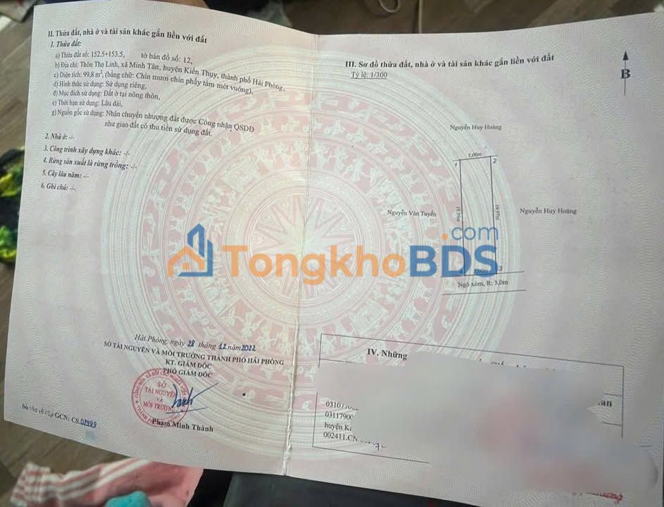 Đất nền Minh Tân 99.8m² 1 tỷ - Sổ đỏ chính chủ