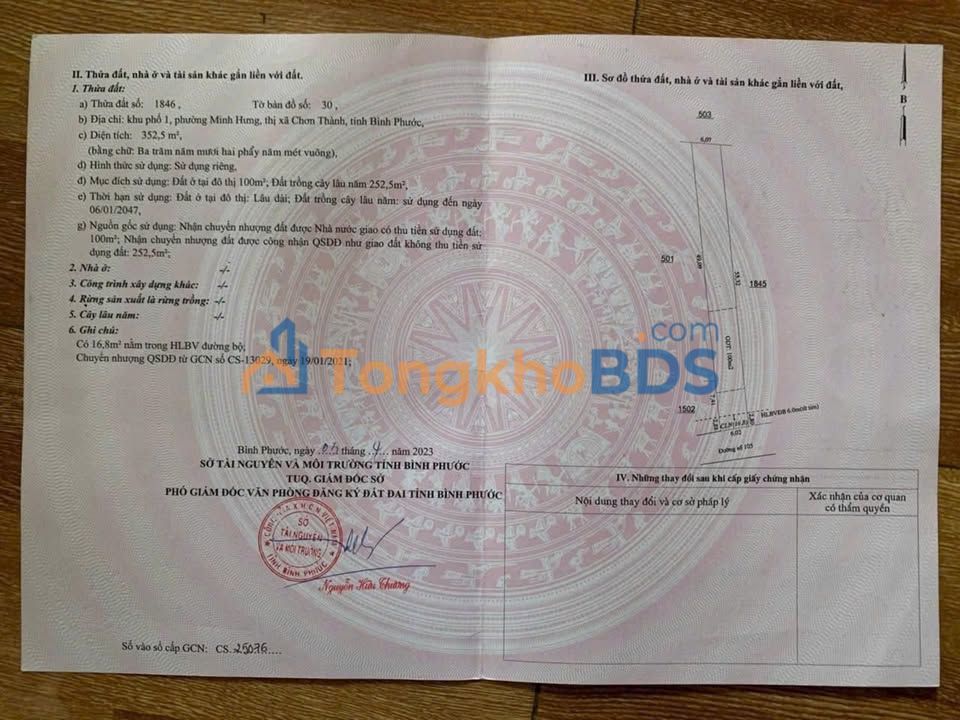 Đất Củ Chi Minh Hưng 330m² giá 1.05 tỷ - Sổ đỏ chính chủ