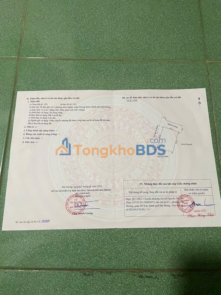 Đất nền Dương Kinh HP 51m² 1.3 tỷ - Sổ đỏ chính chủ