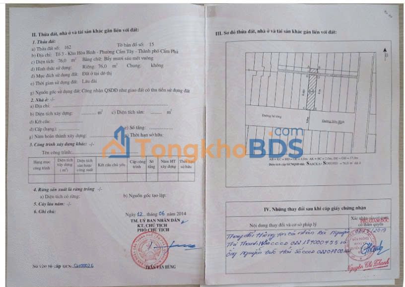 Đất nền Cẩm Tây Cẩm Phả 76m² - Pháp lý rõ ràng