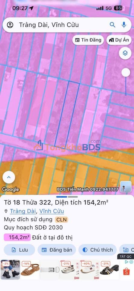 Đất nền Trảng Dài 150m² 1.75 tỷ - Sổ đỏ chính chủ