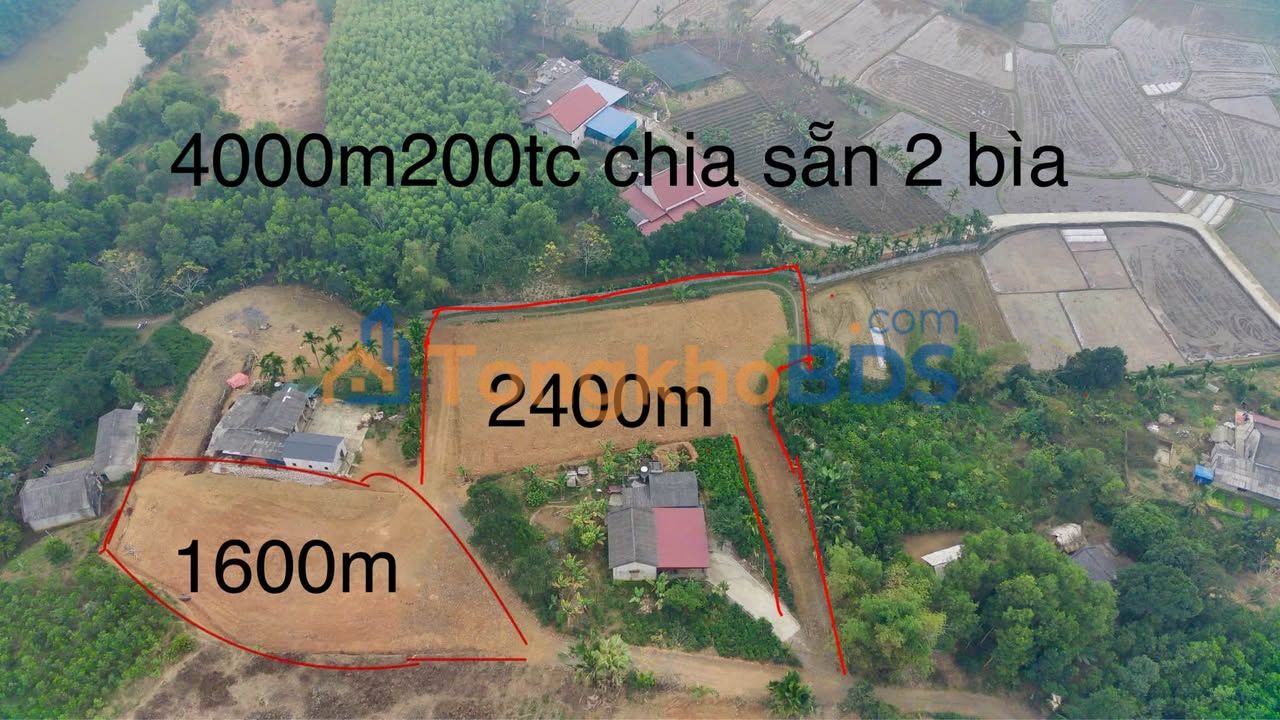 Đất nền Hái Hoa Phú Lương 4000m² 1.6 tỷ - Đường to ô tô
