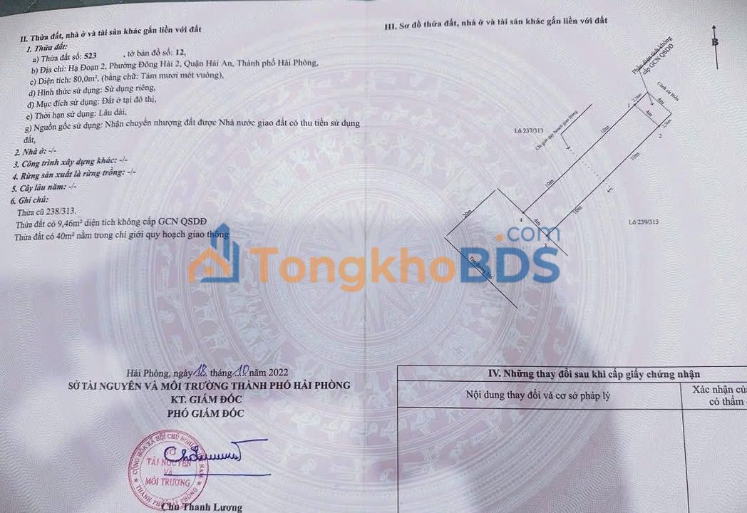 Đất nền Đình Vũ 100m² giá thỏa thuận - Đường to ô tô