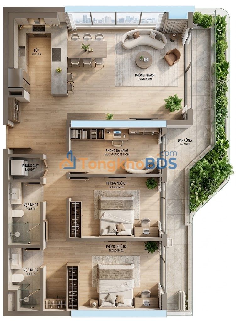 Căn hộ The NEST Bình Dương 112m² 4.7 tỷ - View đẹp