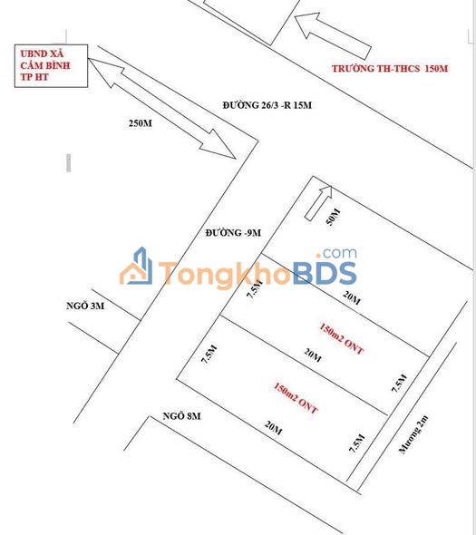 Đất Cẩm Bình Hà Tĩnh 150m² dưới 1 tỷ - Sổ đỏ chính chủ