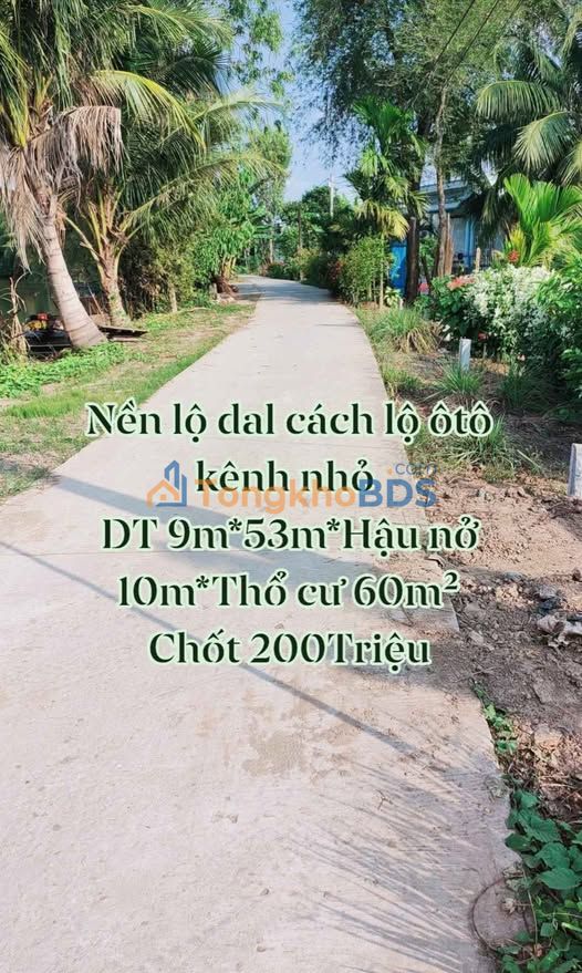 Đất nền Tài Văn Trần Đề 477m² 200 triệu - Sổ đỏ chính chủ