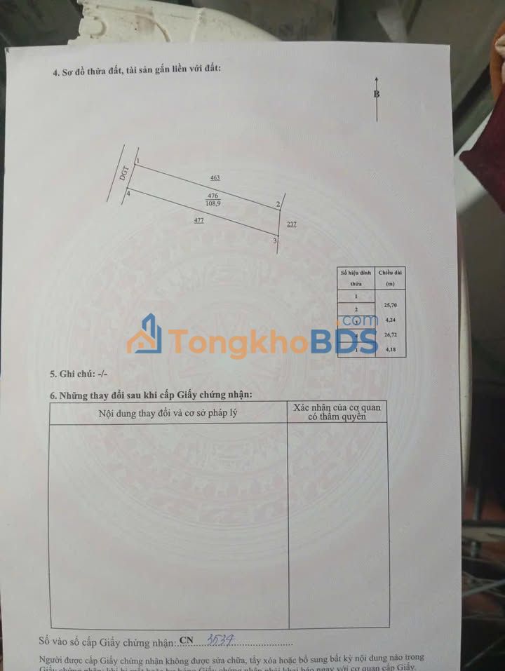 Đất thổ cư Kiến Xương 108m² giá tốt - Sổ đỏ chính chủ