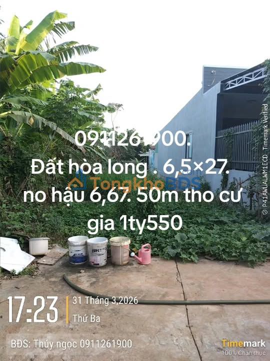 Đất Long Hương Bà Rịa 182m2 1.55 tỷ - Sổ đỏ chính chủ